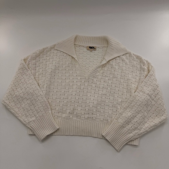 FRNCH Paris Paulia Sweater Cream White Jumper Collar Women’s Small - Picture 2 of 9